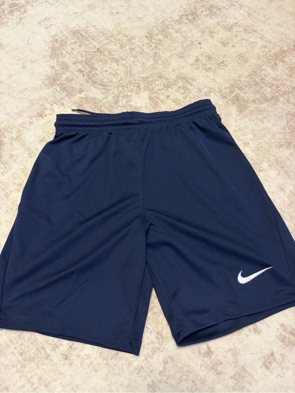 Nike Navy Athletic Shorts with White Swoosh